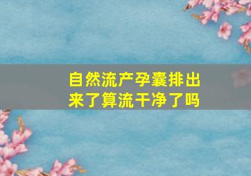 自然流产孕囊排出来了算流干净了吗