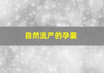 自然流产的孕囊