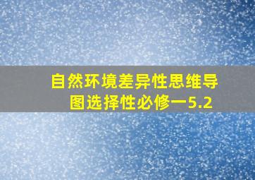 自然环境差异性思维导图选择性必修一5.2