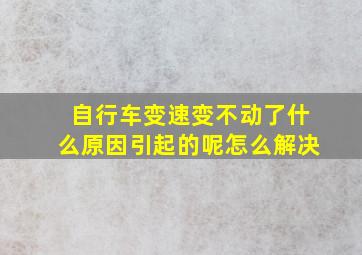 自行车变速变不动了什么原因引起的呢怎么解决