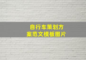 自行车策划方案范文模板图片