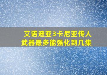 艾诺迪亚3卡尼亚传人武器最多能强化到几集