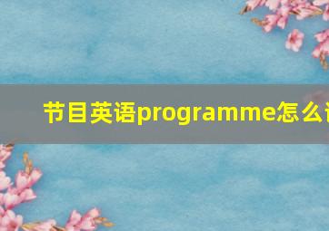 节目英语programme怎么读