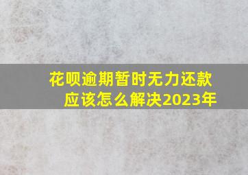 花呗逾期暂时无力还款应该怎么解决2023年