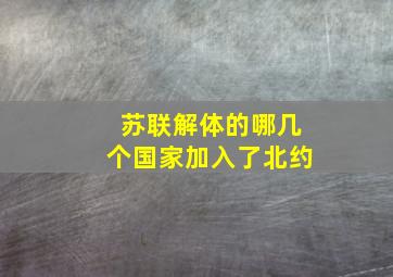 苏联解体的哪几个国家加入了北约