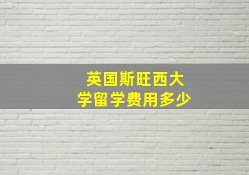 英国斯旺西大学留学费用多少