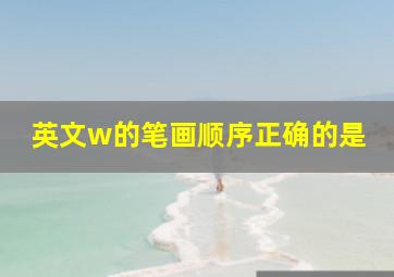 英文w的笔画顺序正确的是