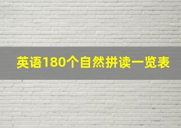 英语180个自然拼读一览表