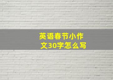 英语春节小作文30字怎么写