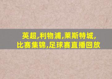 英超,利物浦,莱斯特城,比赛集锦,足球赛直播回放