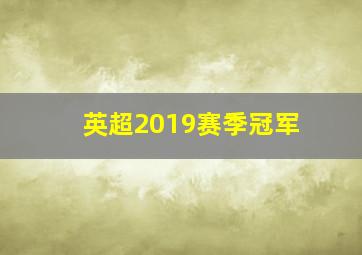 英超2019赛季冠军