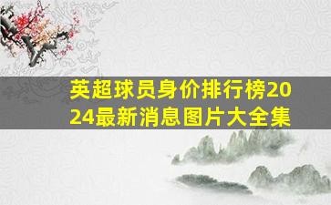 英超球员身价排行榜2024最新消息图片大全集