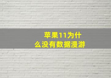 苹果11为什么没有数据漫游