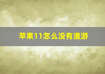 苹果11怎么没有漫游