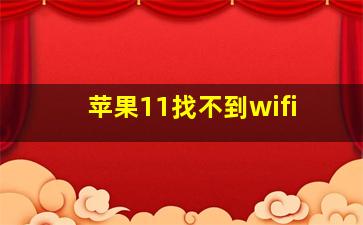 苹果11找不到wifi