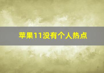 苹果11没有个人热点