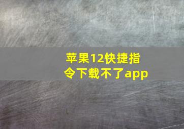 苹果12快捷指令下载不了app