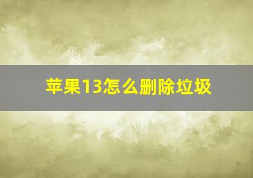 苹果13怎么删除垃圾