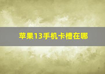 苹果13手机卡槽在哪