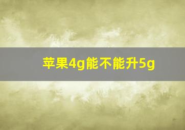 苹果4g能不能升5g