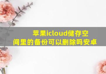 苹果icloud储存空间里的备份可以删除吗安卓