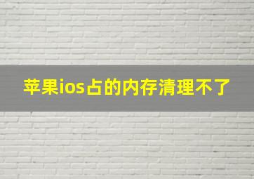 苹果ios占的内存清理不了