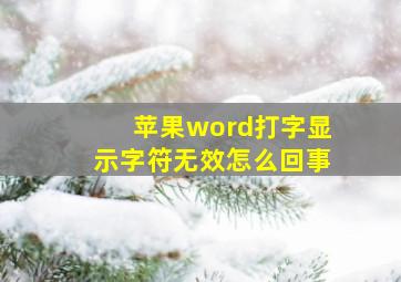 苹果word打字显示字符无效怎么回事