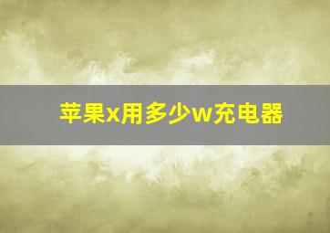 苹果x用多少w充电器