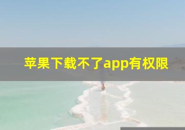 苹果下载不了app有权限