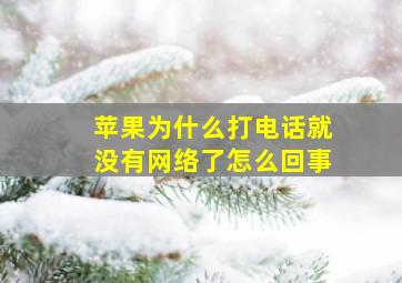 苹果为什么打电话就没有网络了怎么回事