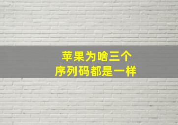 苹果为啥三个序列码都是一样