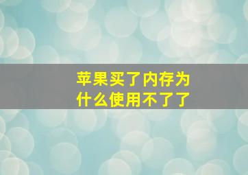 苹果买了内存为什么使用不了了