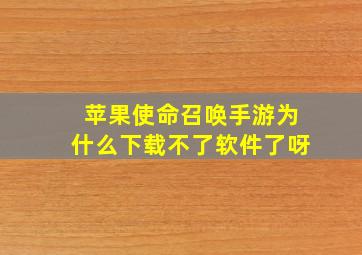 苹果使命召唤手游为什么下载不了软件了呀