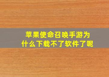 苹果使命召唤手游为什么下载不了软件了呢