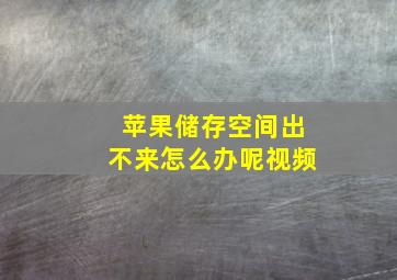 苹果储存空间出不来怎么办呢视频