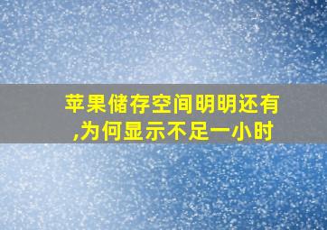 苹果储存空间明明还有,为何显示不足一小时