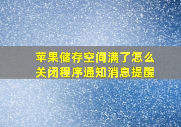 苹果储存空间满了怎么关闭程序通知消息提醒