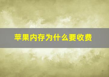 苹果内存为什么要收费