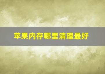 苹果内存哪里清理最好