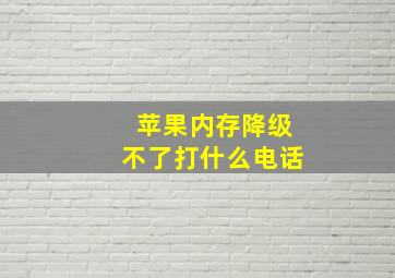 苹果内存降级不了打什么电话