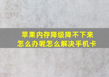 苹果内存降级降不下来怎么办呢怎么解决手机卡