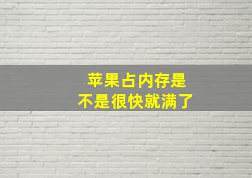 苹果占内存是不是很快就满了