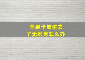 苹果卡放进去了无服务怎么办