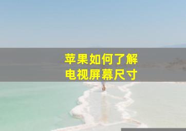 苹果如何了解电视屏幕尺寸