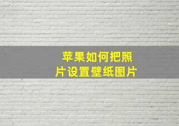 苹果如何把照片设置壁纸图片