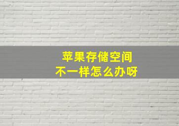 苹果存储空间不一样怎么办呀