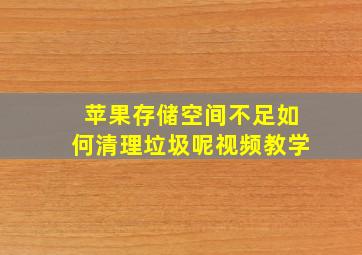 苹果存储空间不足如何清理垃圾呢视频教学