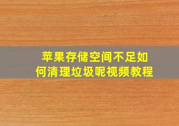 苹果存储空间不足如何清理垃圾呢视频教程