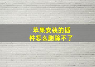 苹果安装的插件怎么删除不了