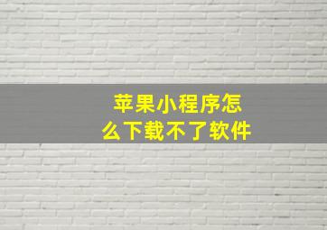 苹果小程序怎么下载不了软件